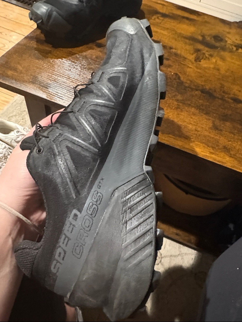 Salomon Black and Gray Trail Running Shoes - Picture 6 of 9
